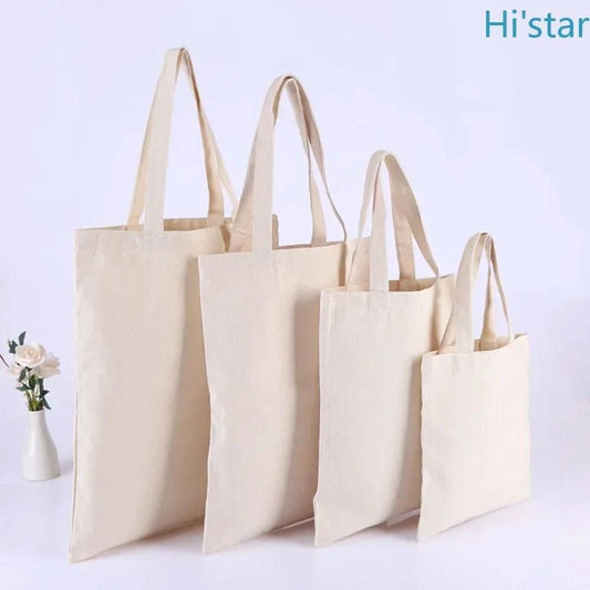 5 PCS Large Capacity Canvas Tote Shoulder Bag Fabric Cotton Cloth Reusable Shopping Bag Eco Tote Bag Casual Beach HandBag Daily - M & M Global