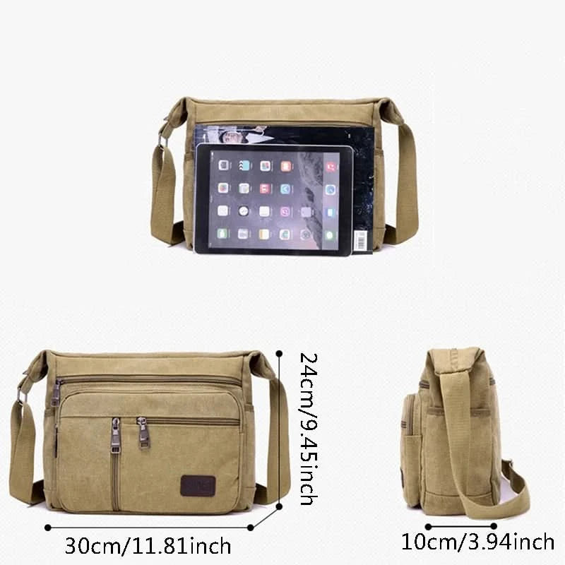 Men's Vintage Canvas Bag Men Casual Crossbody Bag For Men Messenger Bag Man Travel Shoulder Bags Bolsa Masculina High Quality - M & M Global