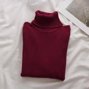 Korean High Collar Knitted Long Sleeve Base Shirt Pure Color Slimming Versatile Underwear Elegant Inner Long Top Women's Fashion
