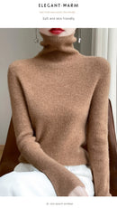 Autumn And Winter Knitted Pullover High-Neck Sweater, High-Elasticity, Fashionable And Comfortable Long-Sleeved Women's TopRY128