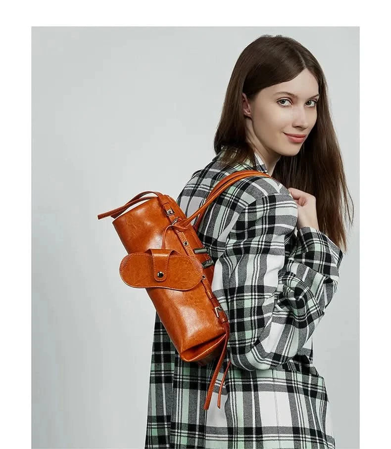 Genuine Leather Women's Baguette Bag Niche Retro Motorcycle Trend Cool belt Handbag New Luxury Design Shoulder Underarm Bag - M & M Global