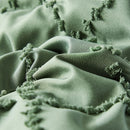 Tufted Boho Comforter Set - Farmhouse Shabby Chic Embroidery Bed Set, Soft Jacquard Comforter, Queen, King