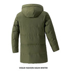 Men Long Parka Fashion Brand Casual Winter Windbreaker Jacket with Hood Coats Fashion Clothing Men All-match Thicken Warm Parkas