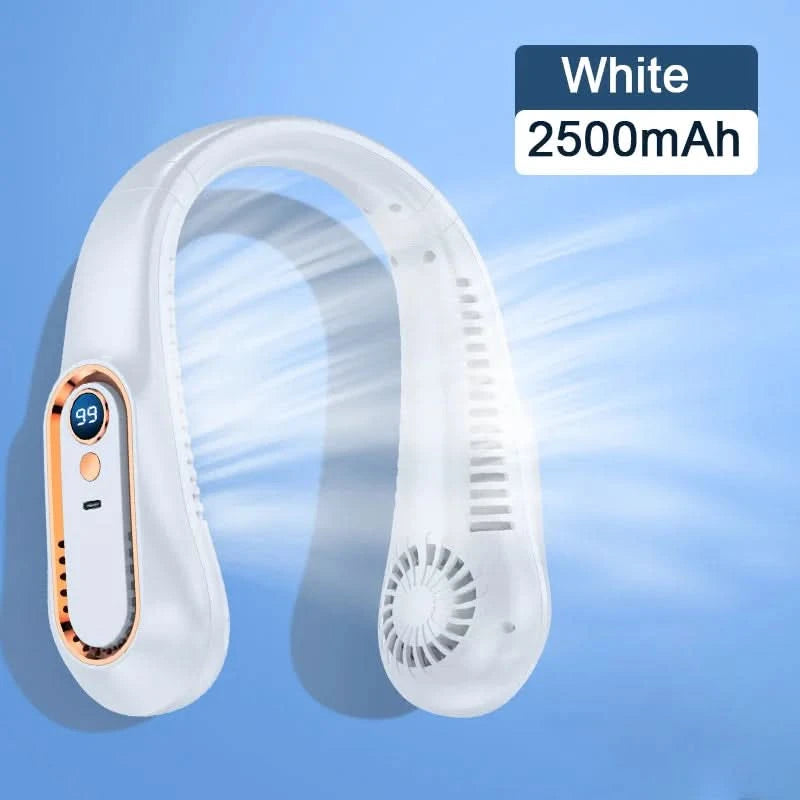 Hanging Neck Fan Digital Display Power Ventilador Bladeless Neckband Fan Portable Mini Air Cooler USB Rechargeable Electric Fans - M & M Global