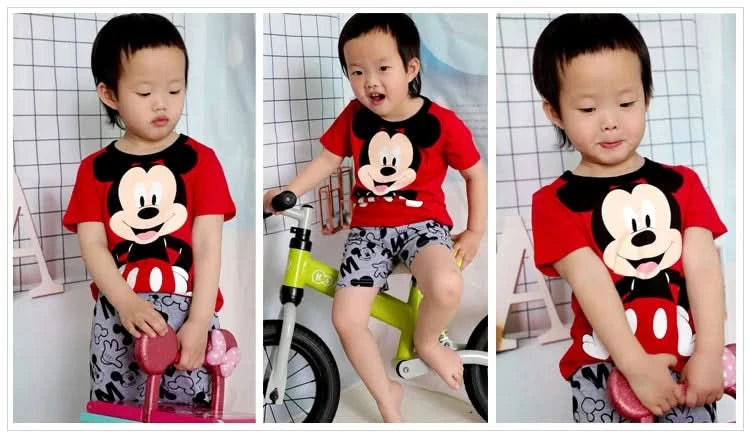Summer Children Pajamas Set Short Sleeve T Shirt Shorts car Pyjamas Kids Boy Girls Pijamas lightning mcqueen Cartoon Sleepwear - M & M Global