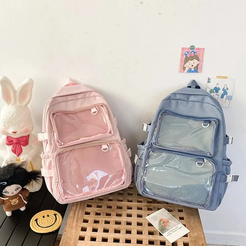 Japanese Style Transparent Ita Bag for Girls Comic Cons Large Capacity Women Backpack Fashion School Bags for College Student JK - M & M Global