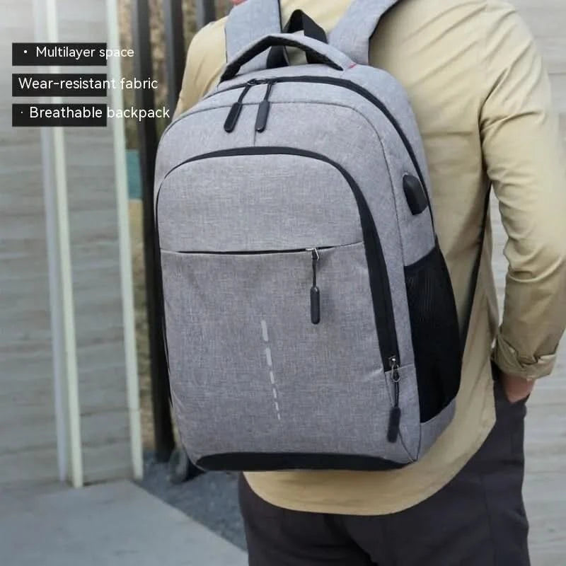 Mens BackPack LargeCapacity Simple Fashion Travel Female Student ComputerBag - M & M Global