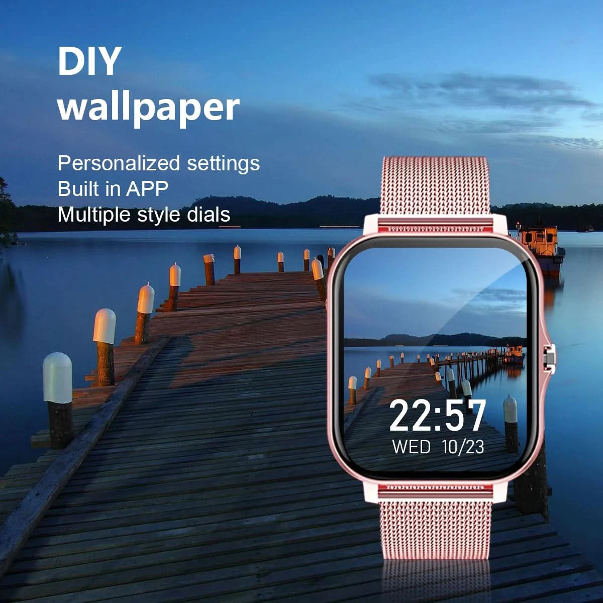 Smart watch wireless calling/dial Sport mode calling reminder and rejection fitness monitoring for iPhone/Andriod - M & M Global
