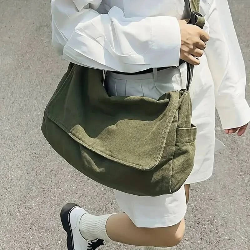 Women's Messenger Bag Vintage Handbag Canvas Teenager Shoulder Tote Bags Casual Handbag Crossbody Handbags - M & M Global