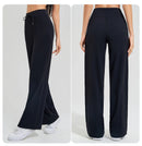 Women's yoga pants high waist wide leg gym casual pants solid color drawstring high elasticity quick drying tight pants