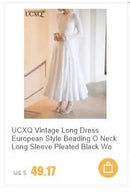 UCXQ Elegant Long Dress Fairy Style V-neck Hollow Waist 3D Bow Pocket Fashion Party Dresses For Women 2025 Spring Summer 23A9338 - M & M Global