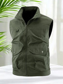 2025 Plus Size Vest Jacket for Men Summer New Sleeveless Jacket Waistcoat for Hiking Camping Fishing Wear Vests Big Pockets