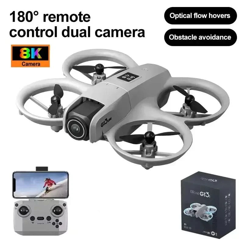 GT3 Drones Mini 8K HD Dual Camera Intelligent Obstacle Avoidances Aerial Photography Flyer Optical Flow Positioning Beginner UAV - M & M Global