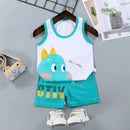 Children Sets Kids Vest Suit 2PCS Set Summer Cotton T-Shirt Girl Shorts Clothes Children Boys Girls Sleeveless Suit Wear Cloth - M & M Global