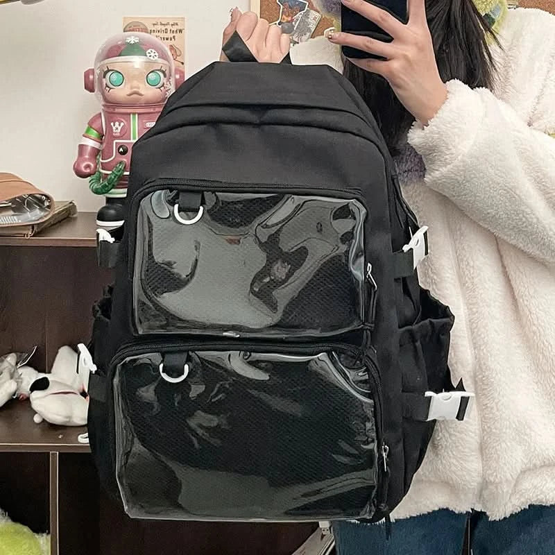Japanese Style Transparent Ita Bag for Girls Comic Cons Large Capacity Women Backpack Fashion School Bags for College Student JK - M & M Global