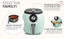 Deluxe Electric Air Fryer + Oven Cooker with Temperature Control, Non-stick Fry Basket, Recipe Guide + Auto Shut Off Feature, 17 - M & M Global
