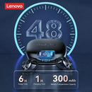 Ship From US Lenovo LP75 Bluetooth 5.3 Headphones Wireless Music Earphones LED Digital Display Noise Reduction Game Earbuds New
