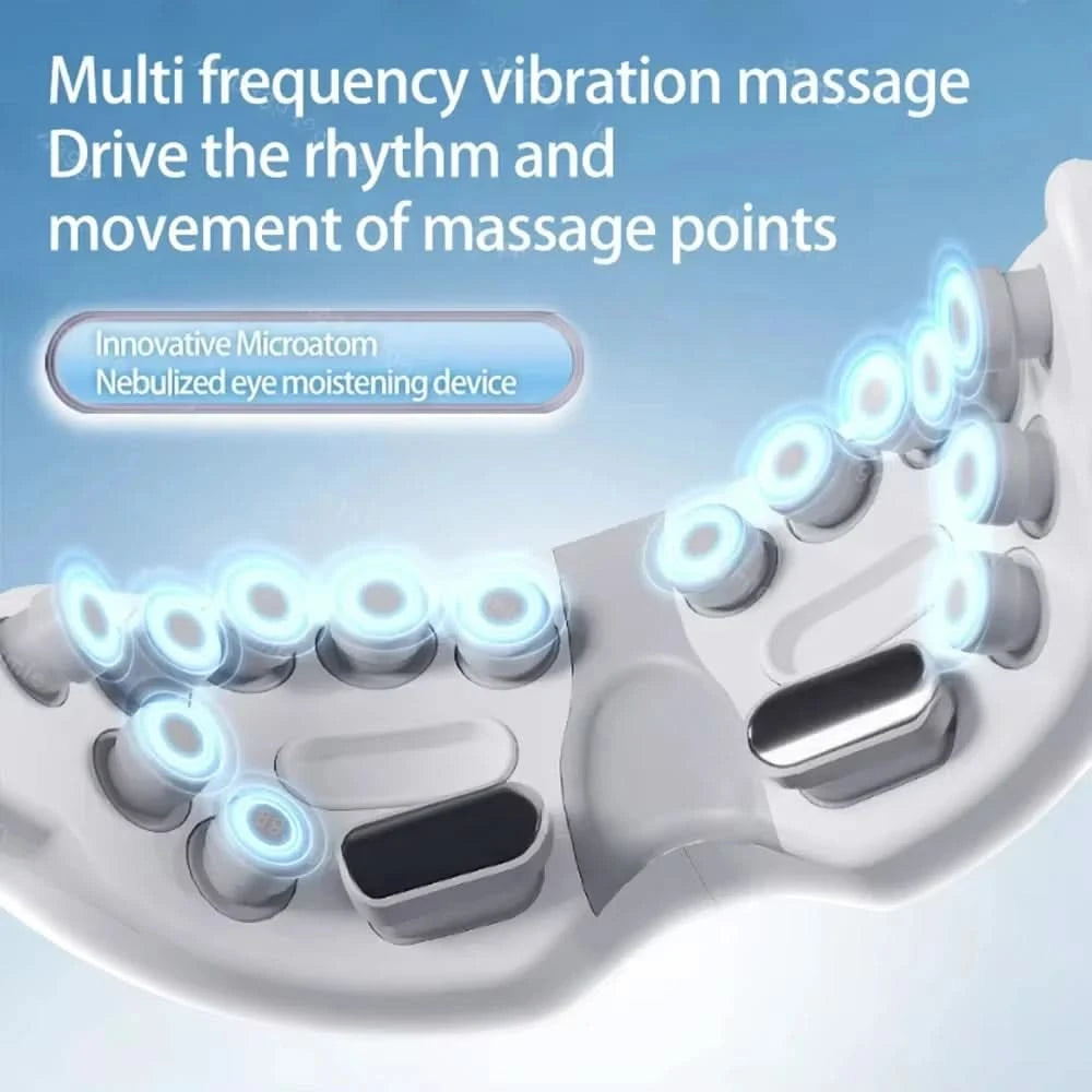 Steam Eye Massager Warm Spa Eye Steamer Acupressure Therapy Kneading Massage Eyes Bluetooth Relieve Eye Fatigue Massage Relax - M & M Global