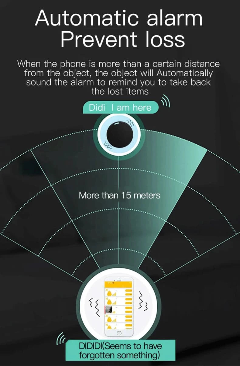 Mini GPS Locator AntiLost Alarm Wallet Keychain Smart Tag Bluetooth-Compatible Tracer Keychain Dog Pet Child Tracker Key Finder - M & M Global