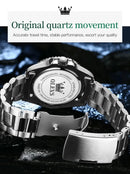 OLEVS Watches for Men with Date Luxury Big Face Waterproof Mens Wristwatch Analog Dress Two Tone Stainless Steel Man Watch - M & M Global