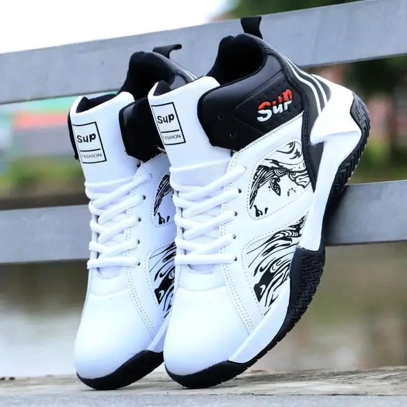 Men's Basketball Shoes Spring New High-Top Casual Shoes Leather Face Sports Shoes Boots 2024 New Imported War Boots - M & M Global