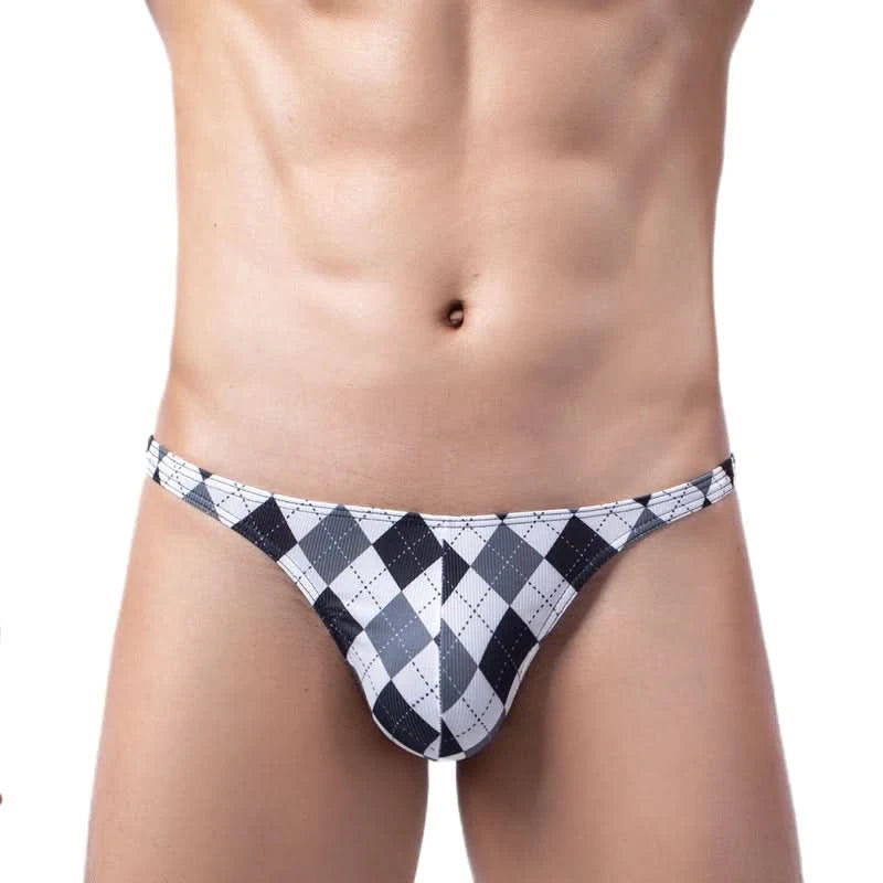 Sexy Underwear Men Briefs Underwear Male Mini Panties Penis Pouch Low Waist Bikini Hombre Lingerie Man Plaid Underpants Cueca - M & M Global