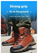 Men’s Steel Toe Work Shoes Widen Metatarsal Protection Puncture-Resistant Slip & Abrasion-Resistant Construction Work Shoes