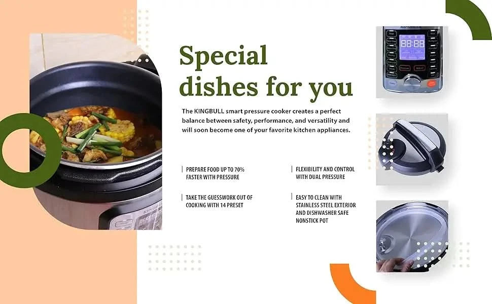 12-in-1 Electric Pressure Cooker, Slow Cooker, Rice Cooker, Steamer, Sauté, Yogurt Maker & Warmer, One-Touch Programs,Support DI - M & M Global
