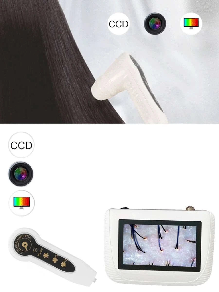 5 Inch Skin Analyzer Machine Professional Facial Scalp Hair Follicle Oil Moisture Care Detector Analyzer Tester Rechargeable - M & M Global