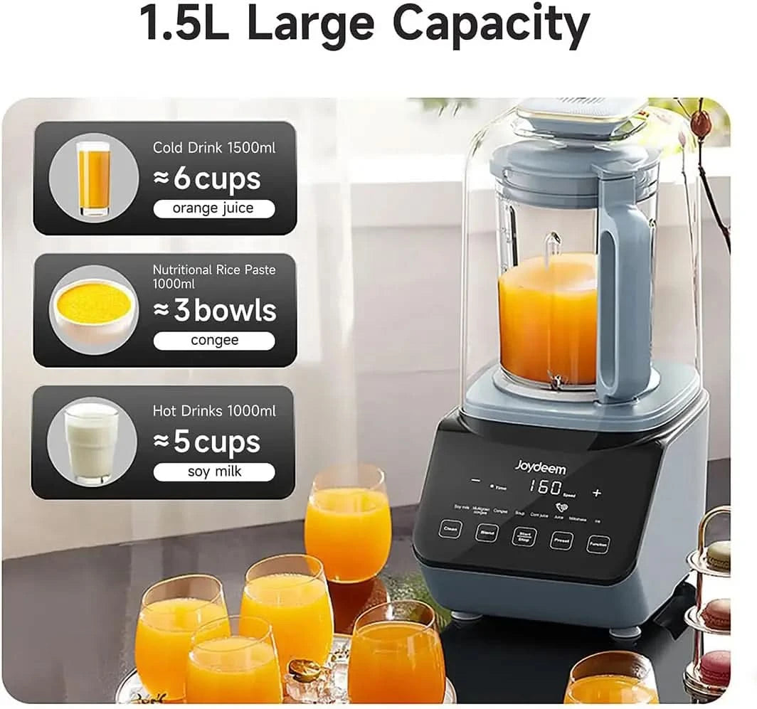 Soymilk Maker Machine with Soundproof Shield, Hot and Cold Blender for Soymilk, Juice, Milkshake and Soup, Low Noise Cooking Ble - M & M Global