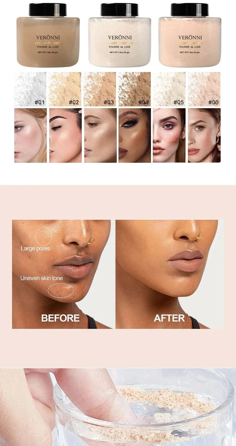 Banana Shaped Loose Powder Cosmetic Can Reduce Pores&Fine Lines,Long-lasting Matte Effect Facial Makeup Powder Make Up for women - M & M Global