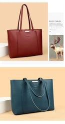 Solid Color Luxury Handbag Women Bags Designer HIgh Quality Leather Shoulder Bags for Women 2024 High Capacity Shopping Tote Bag - M & M Global