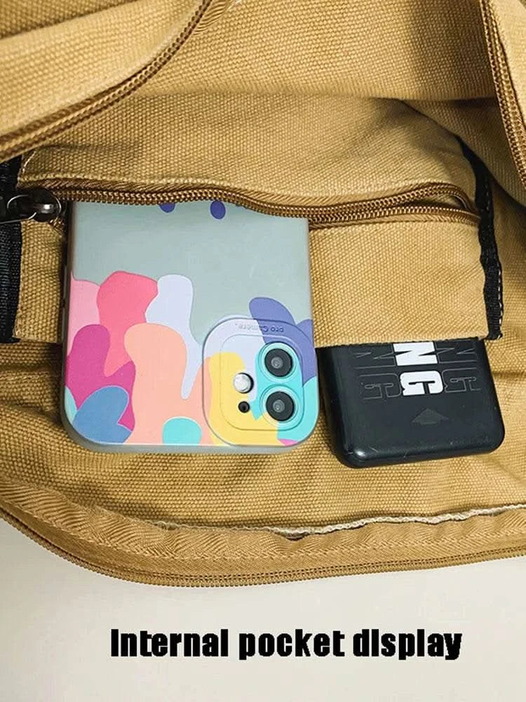 Casual Canvas Messenger Bag Versatile Flip Large Capacity Shoulder Book Bag For Student Adjustable Crossbody Bag For Men Women - M & M Global