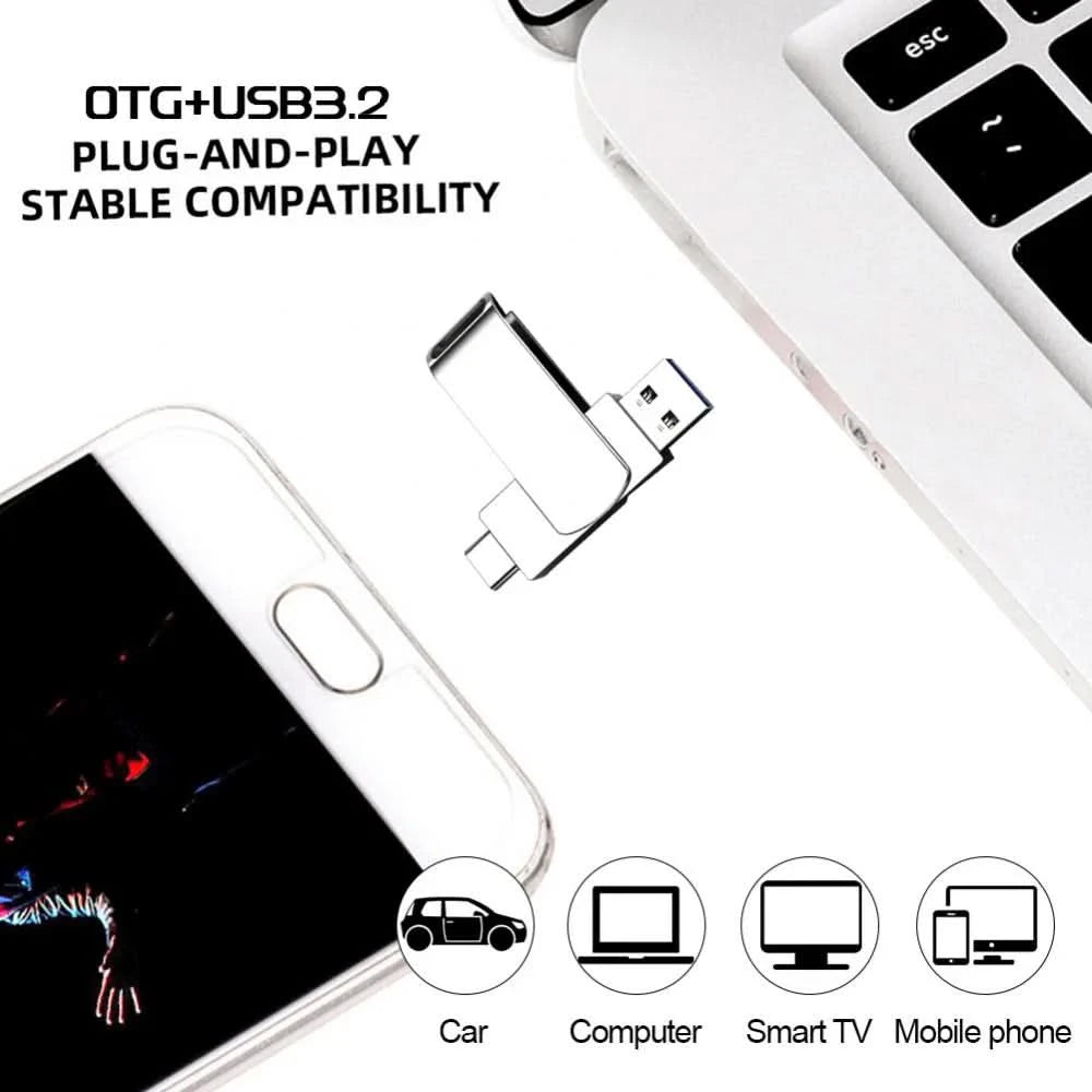 Xiaomi 16TB Flash Drive USB 3.2 Super High Speed Flash Drive Metal Transfer Mini U Disk Pen Drive Type C Memory Disk SSD U Drive - M & M Global