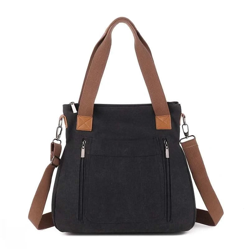 Cross-border large-capacity canvas women's bag, casual cross-body bag, Korean-style fashionable tote bag, simple handbag, new st - M & M Global