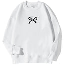 Casual Women's Sweatshirts Kawaii Bow Graphic Prints Pullover Comfortable Warm Oversize Hoodie Autumn Fleece Soft Female Clothes