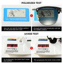 Classic Half Frame Polarized Sunglasses Men Women Retro Rivet Small Sun Glasses Male Popular Black Anti Glare Travelling Shades - M & M Global