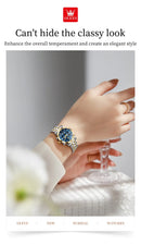 OLEVS Women's Watches 2858L Trend Fashion Original Quartz Watch for Lady Waterproof Luminous Date Stainless Steel Chronograph