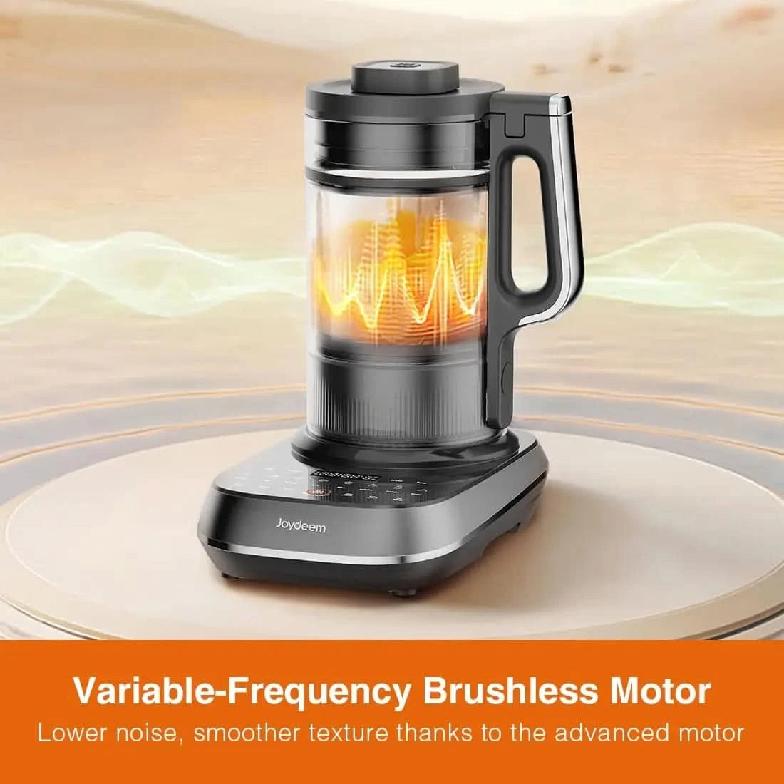 Soymilk Maker Machine, Heated Blender with Grind Cup, Low Noise Variable Frequency Brushless Motor, 1.75L Capacity, Black, JD-B1 - M & M Global
