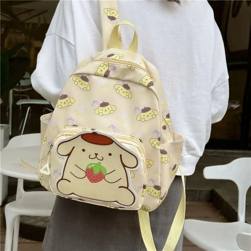Kawaii Hello Kitty Kuromi Cinnamoroll Backpacks Cute Cartoon My Melody Pochacco Pompom Purin Anime Storage School Bag Sac A Dos - M & M Global