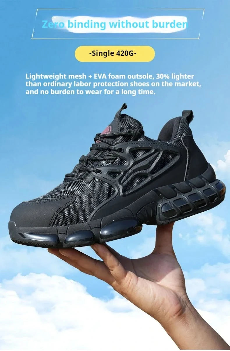 Protective Safety Shoes Men Anti-smash Anti-puncture Steel Toe Work Shoes Breathable Security Industrial Shoes Men Safety Boots