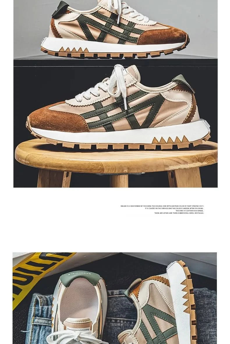 New men's trendy versatile casual sports shoes, men's thick-soled lightweight non-slip breathable trendy shoes кроссовки мужские - M & M Global