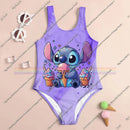 Stitch Cartoon Miniso 2025 Summer 3D Printing Kids Clothing Swimsuit Girls Boys Two Piece Bikini Set Beach Party Essential - M & M Global