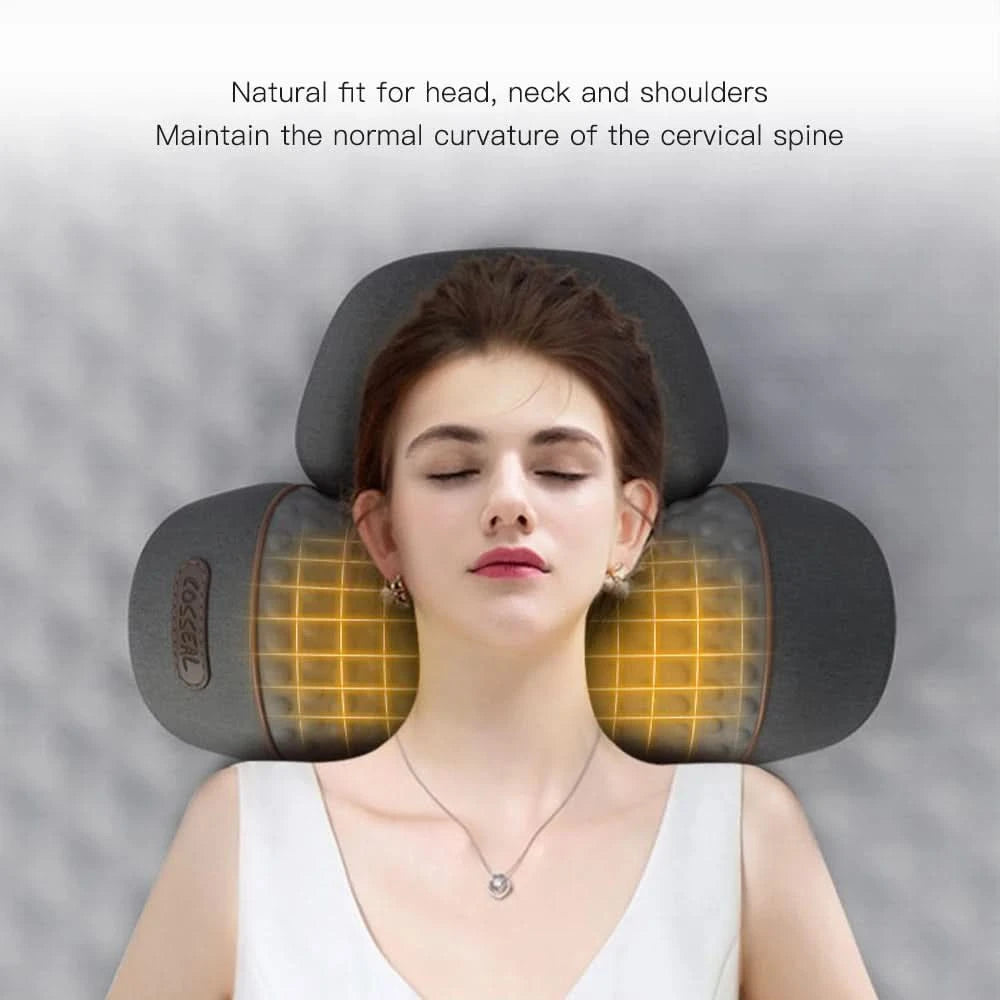 Electric Neck Massager Pillow Cervical Stretcher Heating Vibration Massage Back Traction Orthopedic Sleeping Pillows Support - M & M Global