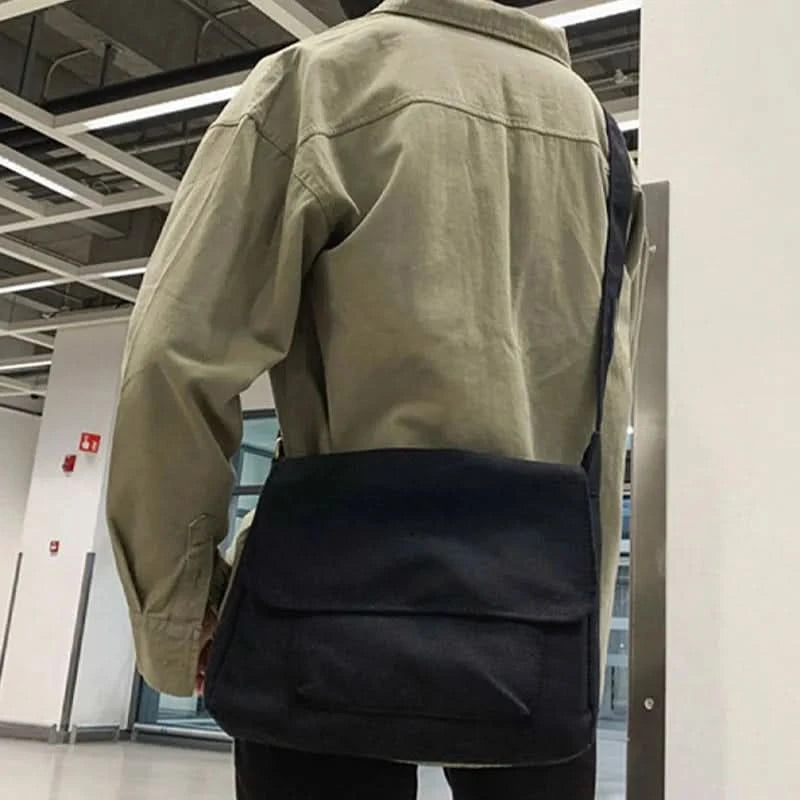 Women's Casual Canvas Messenger Bag Minimalist Crossbody Shoulder Sling Handbag for Students - M & M Global