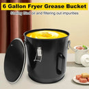 6 Gallon Fryer Grease Bucket Oil Disposal Oil Bucket with Lid and Filter Bag - M & M Global