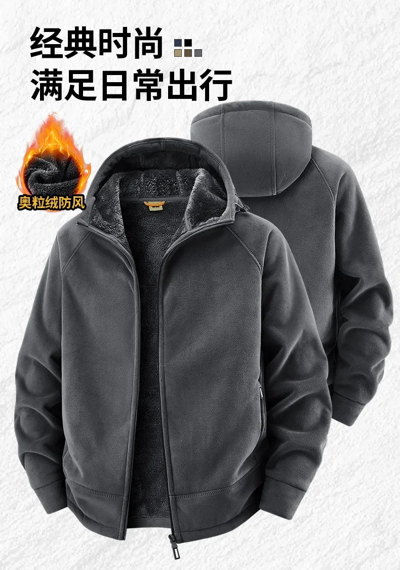 Men's Warm Jacket, Sports Hooded Sweatshirt, Oligon Fabric Coat, High-quality Design, Warm Coat with Fashionable Hood 2025 New