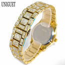 2025 Hot Fashion Gold Watches Women Luxury Stainless Steel Elegant Iced Diamond Jewelry Quartz Wristwatch Ladies Dropshipping - M & M Global
