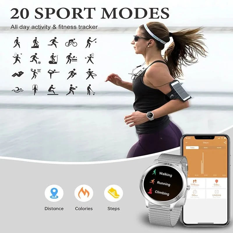 Smart Watch For women - Advanced Fitness Tracker with Wireless Call, Music Time Display, Step Counting, Calories Burned