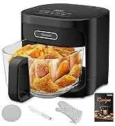 6-IN-1 Glass Air Fryer with 4.5 QT Capacity,Air Fry, Roast, Reheat, Dehydrate, Air Crisp Technology,Nonstick & Dishwasher Safe B - M & M Global